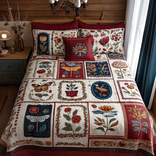 Morning Petals 3-Piece Quilted Bedding Set NCU0PTT660