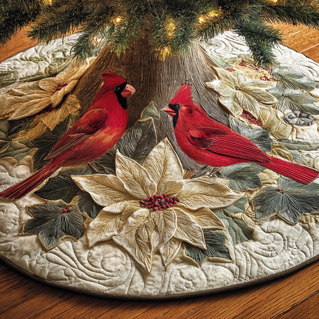 Morning Red Sky Christmas Quilted Tree Skirt NCU0NTD1060
