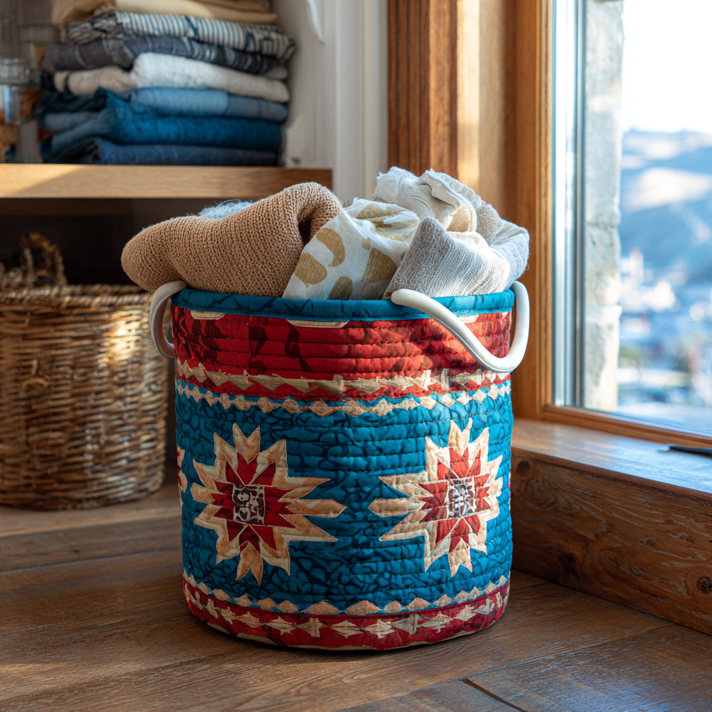 Morning Star Quilted Laundry Basket NCU0PVL394