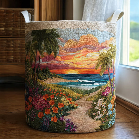 Morning Wave Quilted Laundry Basket NCU0PTT1218