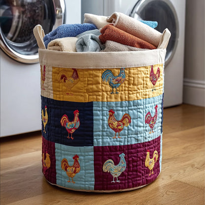 Mosaic Chicken Quilted Laundry Basket NCU0HNH826