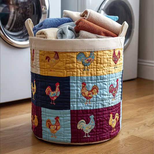 Mosaic Chicken Quilted Laundry Basket NCU0HNH826
