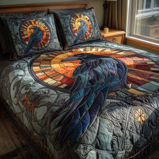 Mosaic Raven 3-Piece Quilted Bedding Set NCU0PVL970