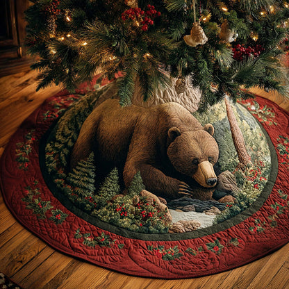 Moss Valley Bear Christmas Quilted Tree Skirt NCU0NTD950