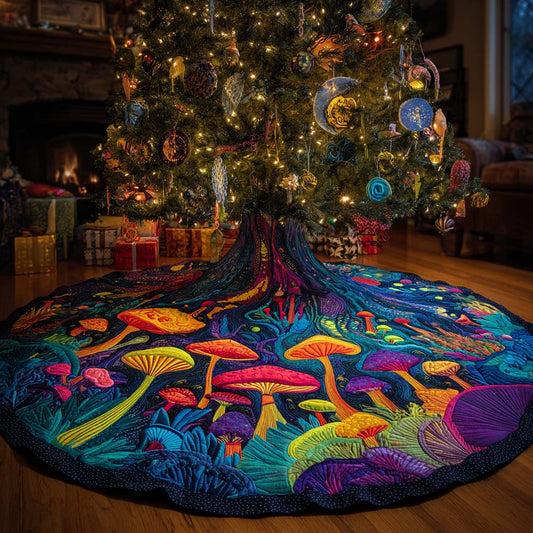 Mossy Forest Floor Christmas Quilted Tree Skirt NCU0NNT2385