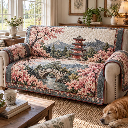 Mount Fuji Garden Quilted Sofa Cover NCU0DV2446