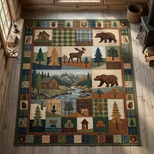 Mountain Bear Cabin Area Rug NCU0DQQ0770
