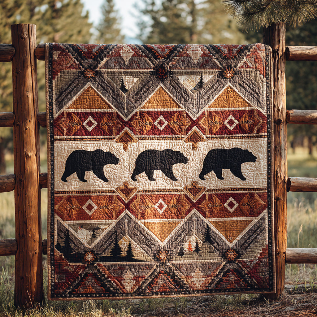 Mountain Bear Quilted Blanket NCU0NTD1182