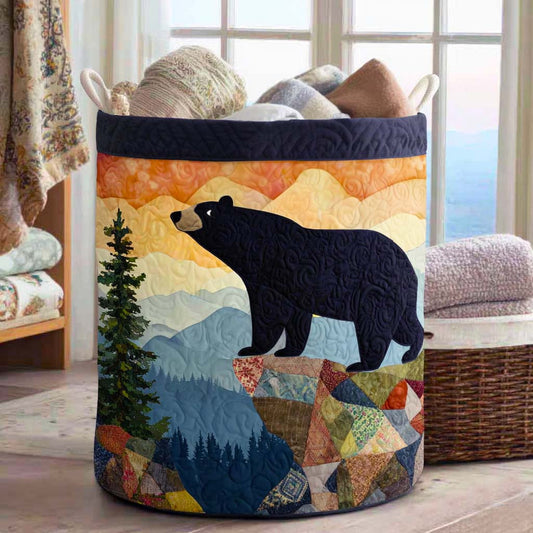 Mountain Bear Quilted Laundry Basket NCU0NNL023