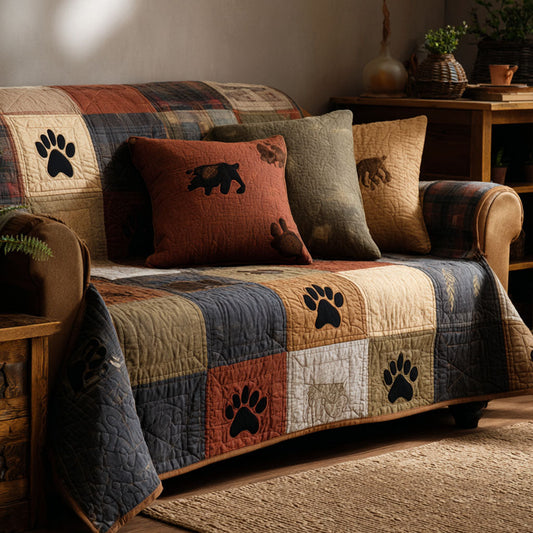 Mountain Bear Quilted Sofa Cover NCU0NNT2747