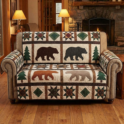 Mountain Bear Quilted Sofa Cover NCU0NTD1621