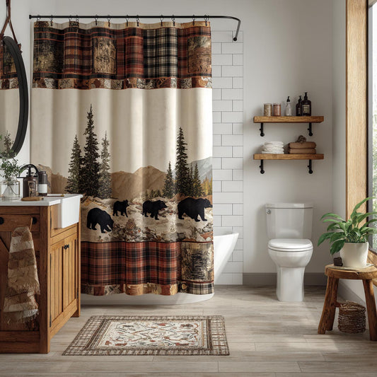 Mountain Bear Shower Curtain NCU0DV1974