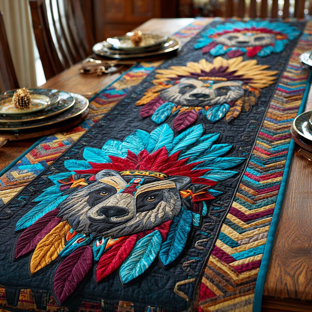Mountain Bear Strength Quilted Table Runner NCU0NTD835