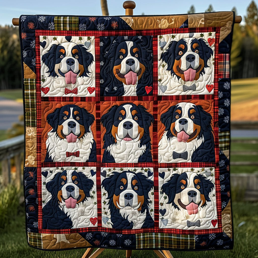 Mountain Bernese Charm Quilted Blanket NCU0PT1820