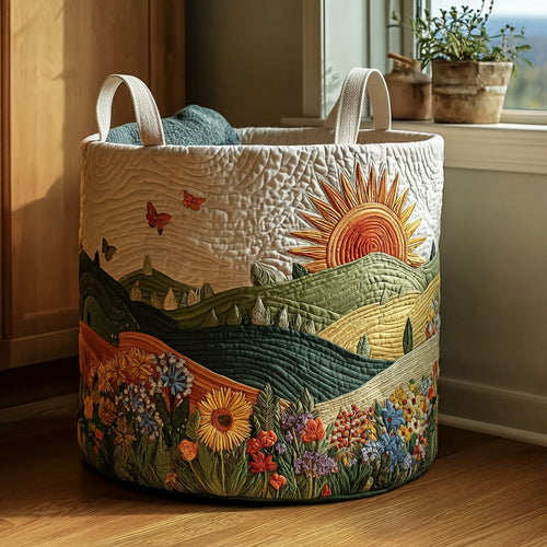 Mountain Bloom Quilted Laundry Basket NCU0PTT2604