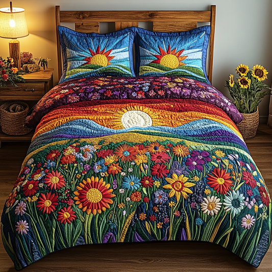 Mountain Blooms 3-Piece Quilted Bedding Set NCU0PVL118