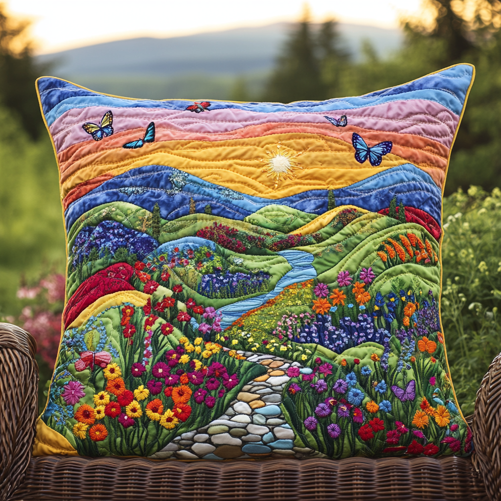 Mountain Blooms Quilted Pillow Case NCU0PVL118