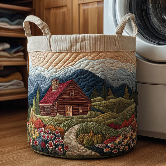 Mountain Cabin Quilted Laundry Basket NCU0HNH785