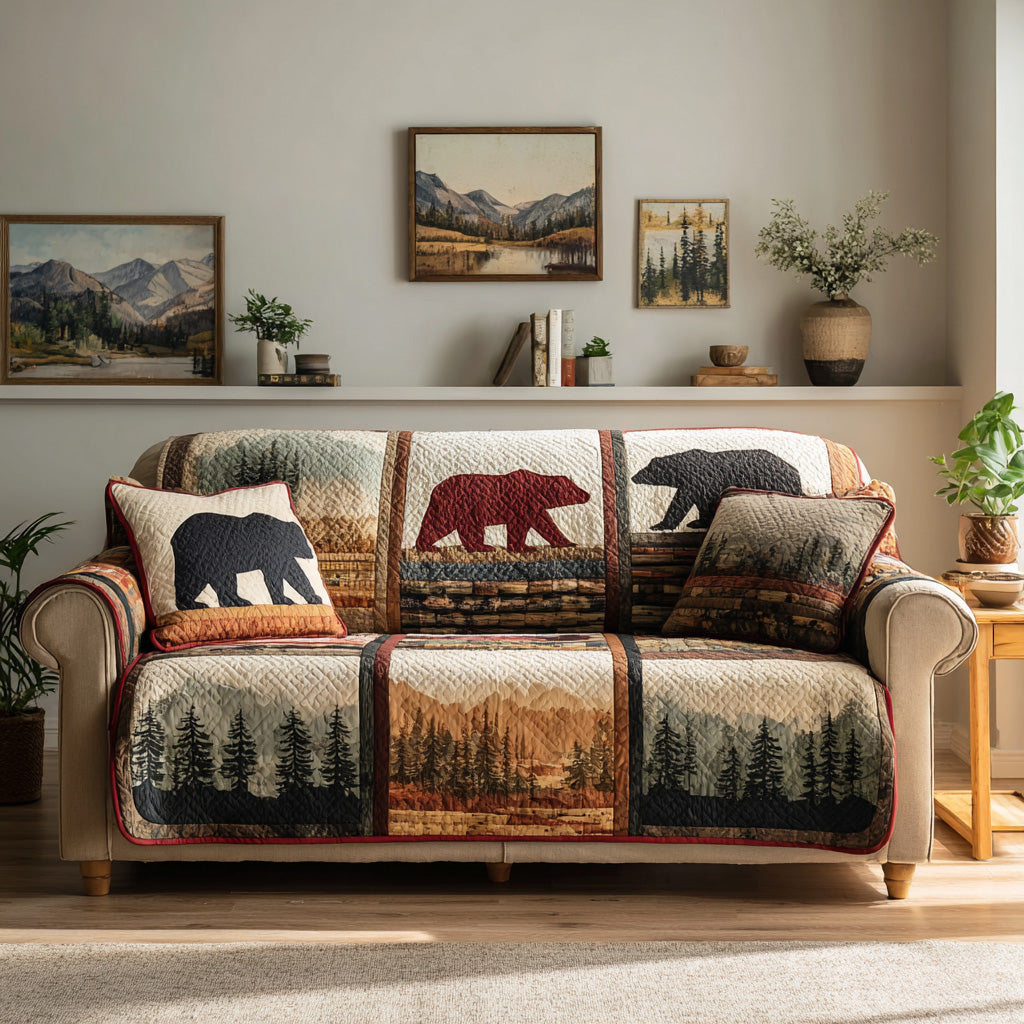 Mountain Cabin Quilted Sofa Cover NCU0LDH616