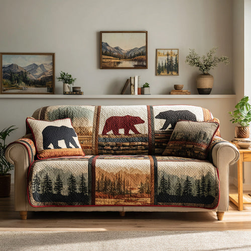 Mountain Cabin Quilted Sofa Cover NCU0LDH616
