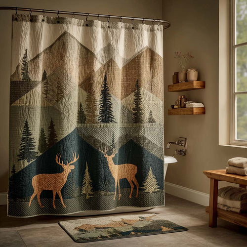 Mountain Deer Duo Shower Curtain NCU0DQQ0411