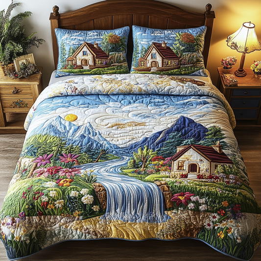 Mountain Escape 3-Piece Quilted Bedding Set NCU0NVH346