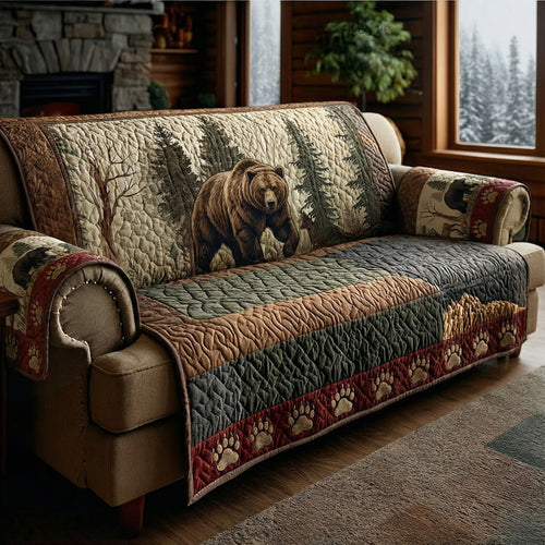 Mountain Grizzly Watch Quilted Sofa Cover NCU0LDH286