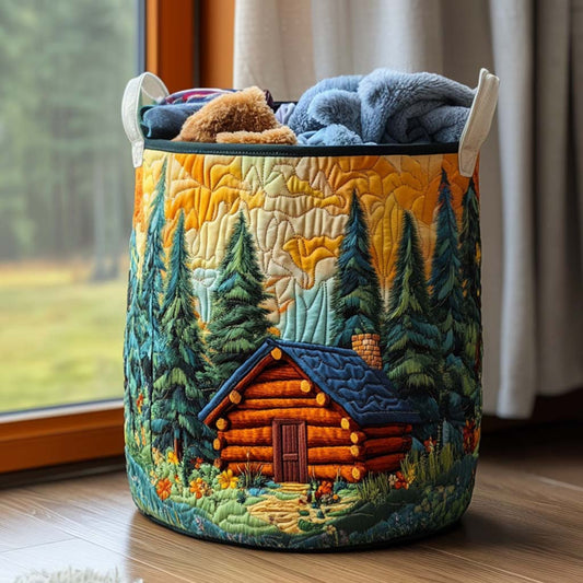 Mountain Hideaway Quilted Laundry Basket NCU0NNT1606