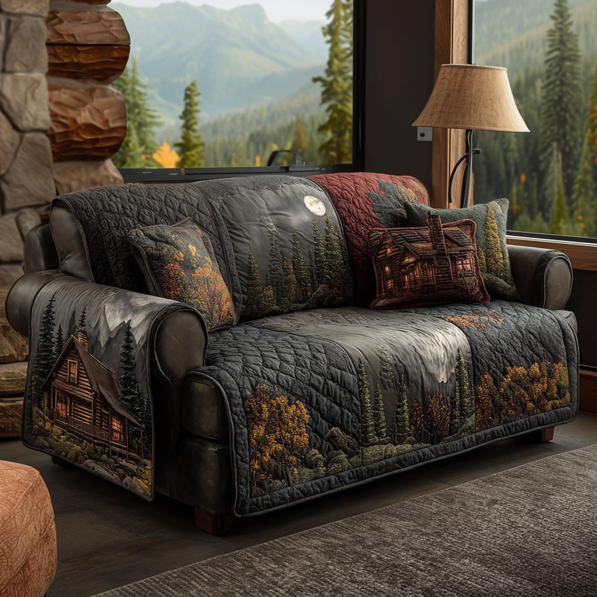 Mountain Lodge Quilted Sofa Cover NCU0DV1863