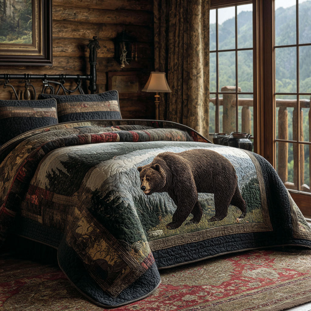 Mountain Pursuit 3-Piece Quilted Bedding Set NCU0PTT1673