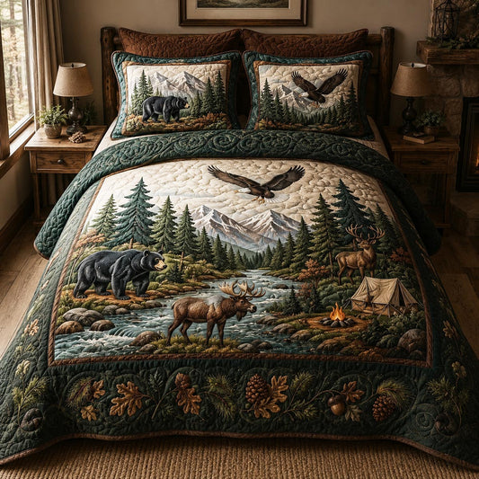 Mountain Refuge 3-Piece Quilted Bedding Set NCU0DV2144