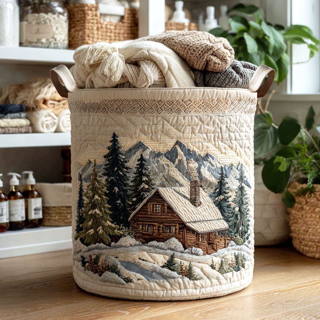 Mountain Retreat Quilted Laundry Basket NCU0NTV586