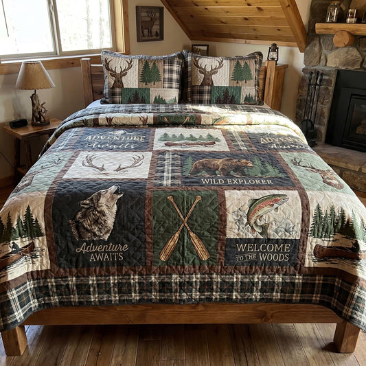 Mountain Spirit 3-Piece Quilted Bedding Set NCU0DV2142