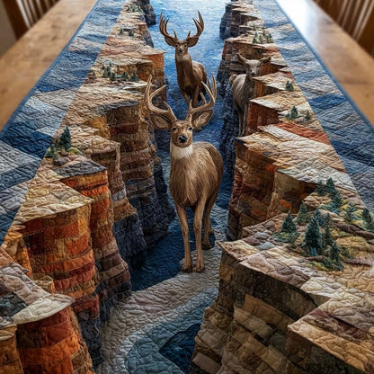 Mountain Stag Retreat Quilted Table Runner NCU0NNL081
