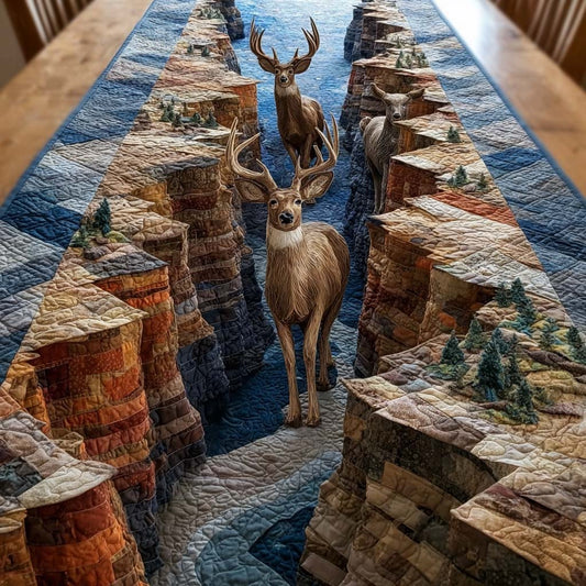 Mountain Stag Retreat Quilted Table Runner NCU0NNL081