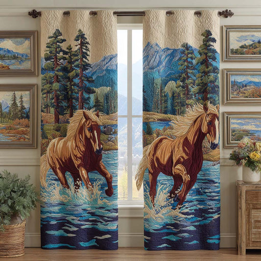 Mountain Stream Run Quilted Curtains NCU0NXD1357