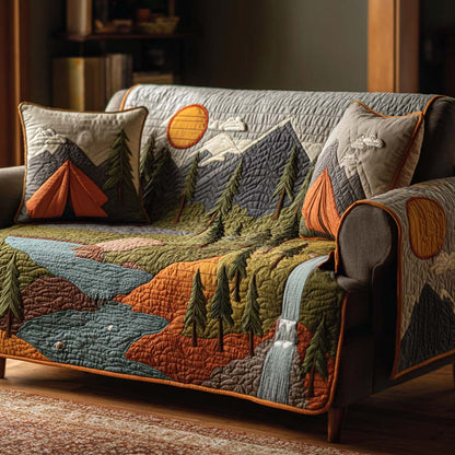 Mountain Sunset Camp Quilted Sofa Cover NCU0NXD1163