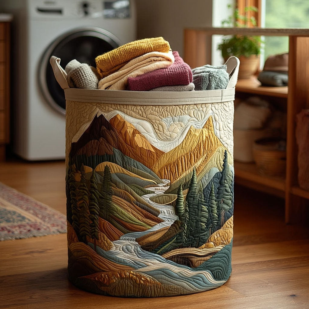 Mountain Trail Quilted Laundry Basket NCU0NTV312
