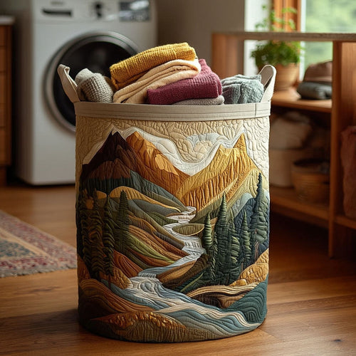 Mountain Trail Quilted Laundry Basket NCU0NTV312