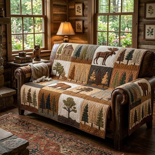 Mountain Wildlife Quilted Sofa Cover NCU0DQQ0743