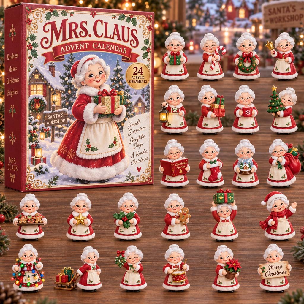 CHRISTMAS KICKOFF 40% OFF - Mrs. Claus Advent Calendar 2026 - 24-Day Festive Countdown, Acrylic Charms Blind Box - Gift For Family and Friends AC0HH028