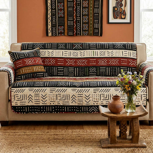 Mud Cloth Quilted Sofa Cover NCU0NXD1829