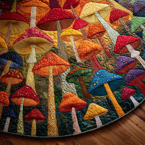 Mushroom Dream Christmas Quilted Tree Skirt NCU0DDK1652