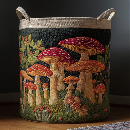 Mushroom Dream Quilted Laundry Basket NCU0DDK1799