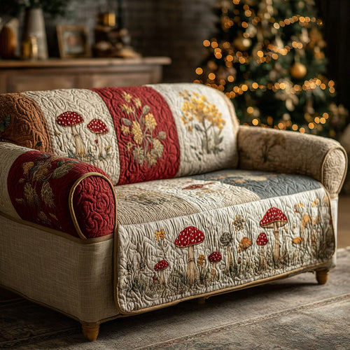 Mushroom Dreamland Quilted Sofa Cover NCU0DV1446