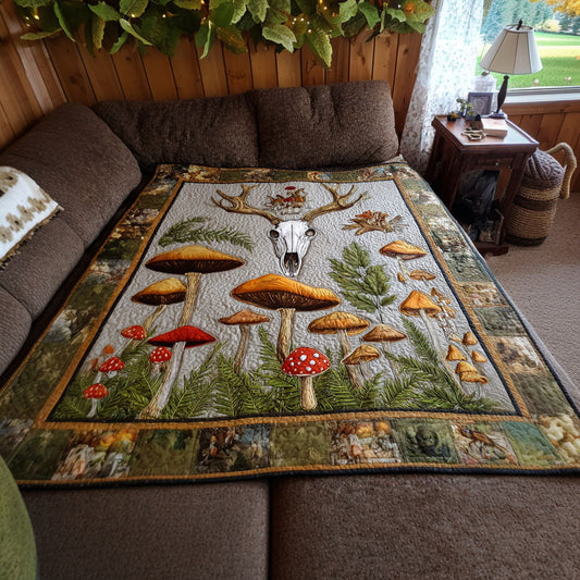 Mushroom Forest Haven Quilted Blanket NCU0PTT2370