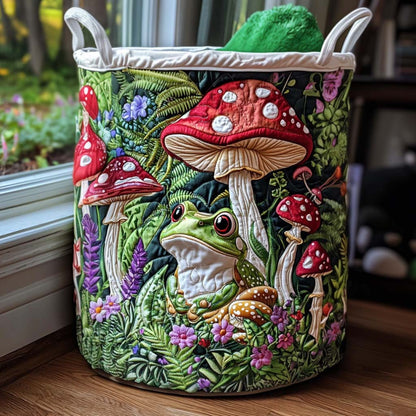 Mushroom Friend Quilted Laundry Basket NCU0NNT1616