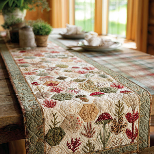 Mushroom Garden Quilted Table Runner NCU0DV1514