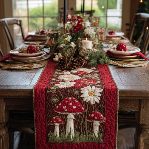 Mushroom Haven Quilted Table Runner NCU0DDK1822