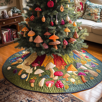 Mushroom Light Christmas Quilted Tree Skirt NCU0DDK1637